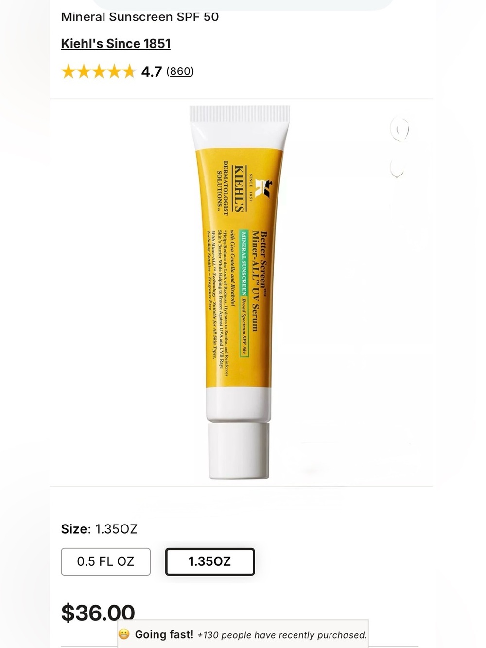 Kiehl’s Mineral Sunscreen